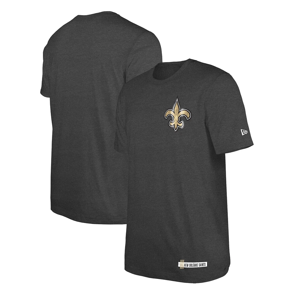 T-shirt New Era Heather Black Orleans Saints 2024 NFL Training Camp pour homme