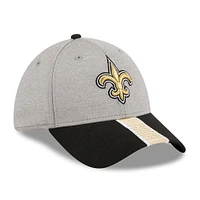 Casquette flexible 39THIRTY rayée New Orleans Saints Era gris chiné/noir pour hommes