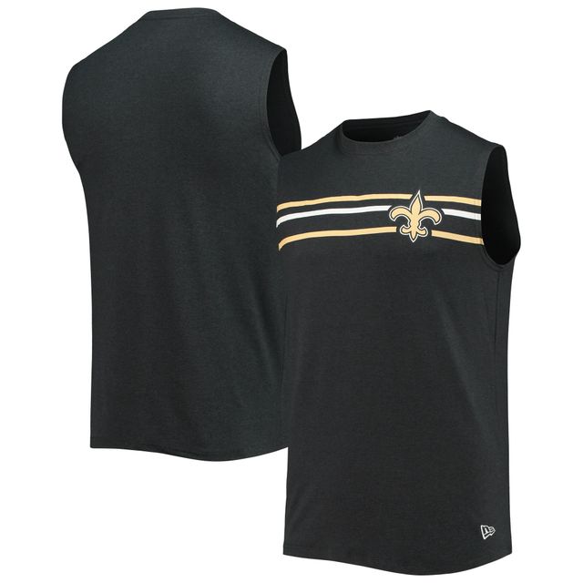 Débardeur sans manches brossé New Orleans Saints Era pour homme noir chiné