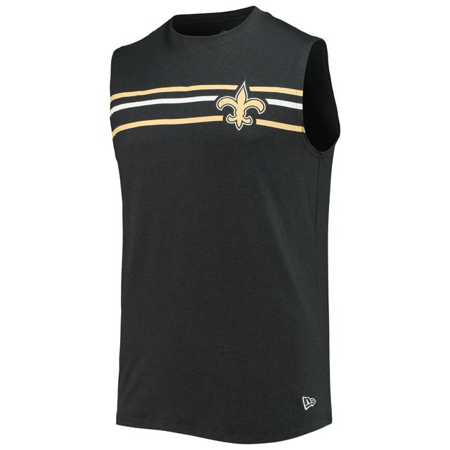 Débardeur sans manches brossé New Orleans Saints Era pour homme noir chiné