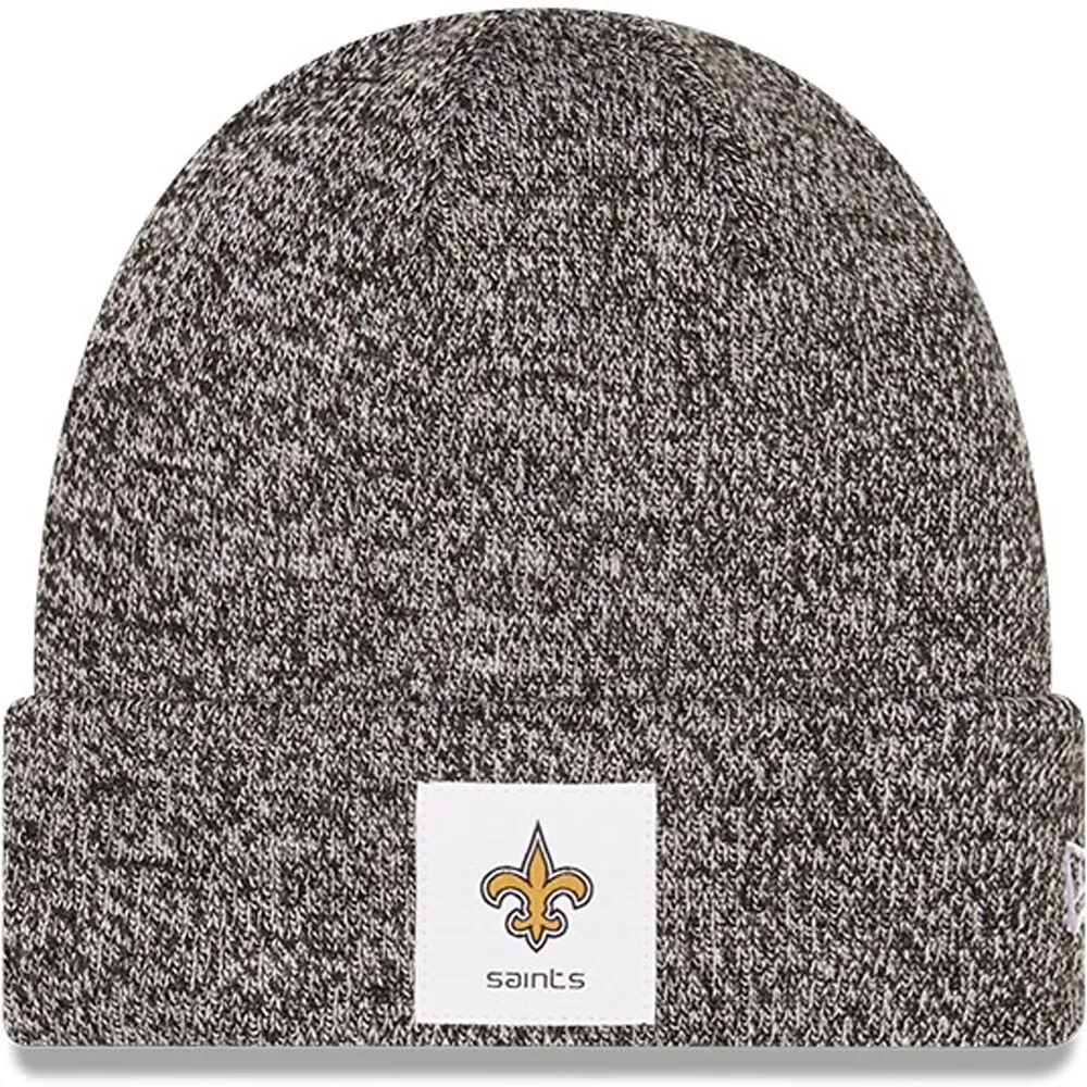 Bonnet en tricot à revers New Orleans Saints Hamilton pour homme New Era noir chiné