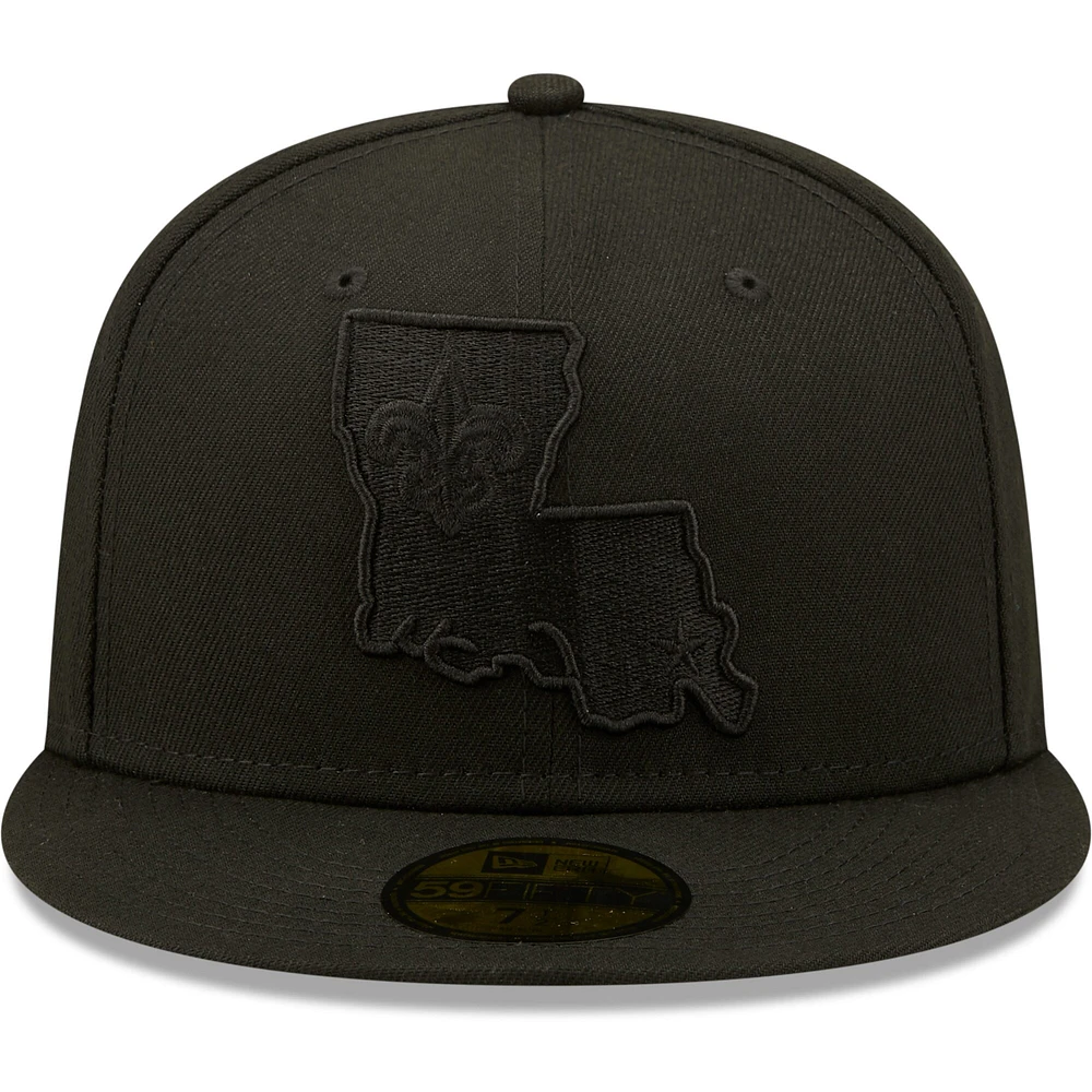 Casquette ajustée 59FIFTY New Era Orleans Saints pour homme noir sur avec logo alternatif