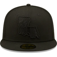 Casquette ajustée 59FIFTY New Era Orleans Saints pour homme noir sur avec logo alternatif