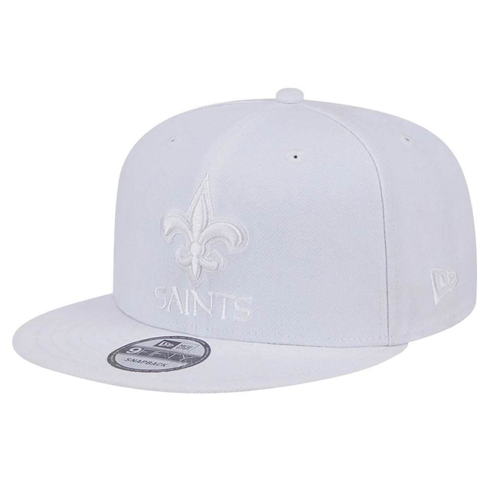 Men's New Era New Orleans Saints Main White on White 9FIFTY Snapback Hat
