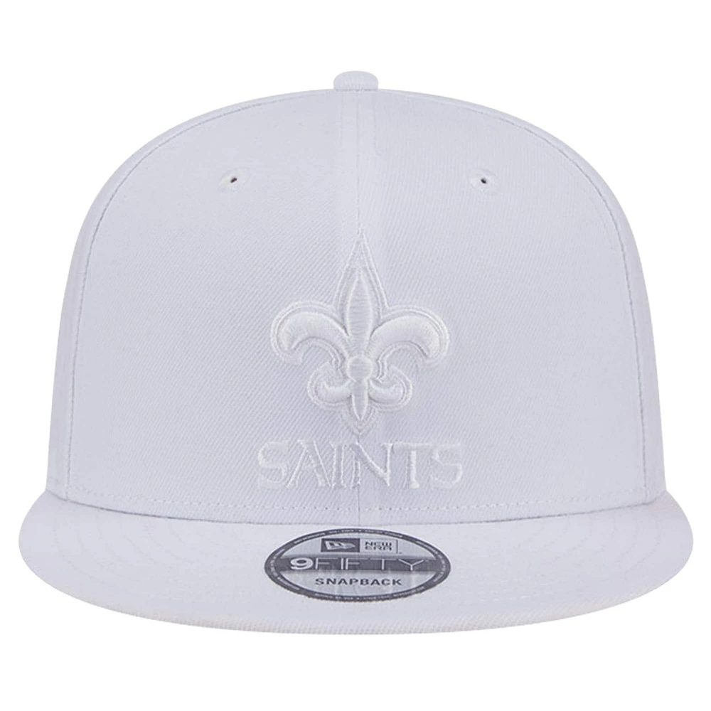 Men's New Era New Orleans Saints Main White on White 9FIFTY Snapback Hat