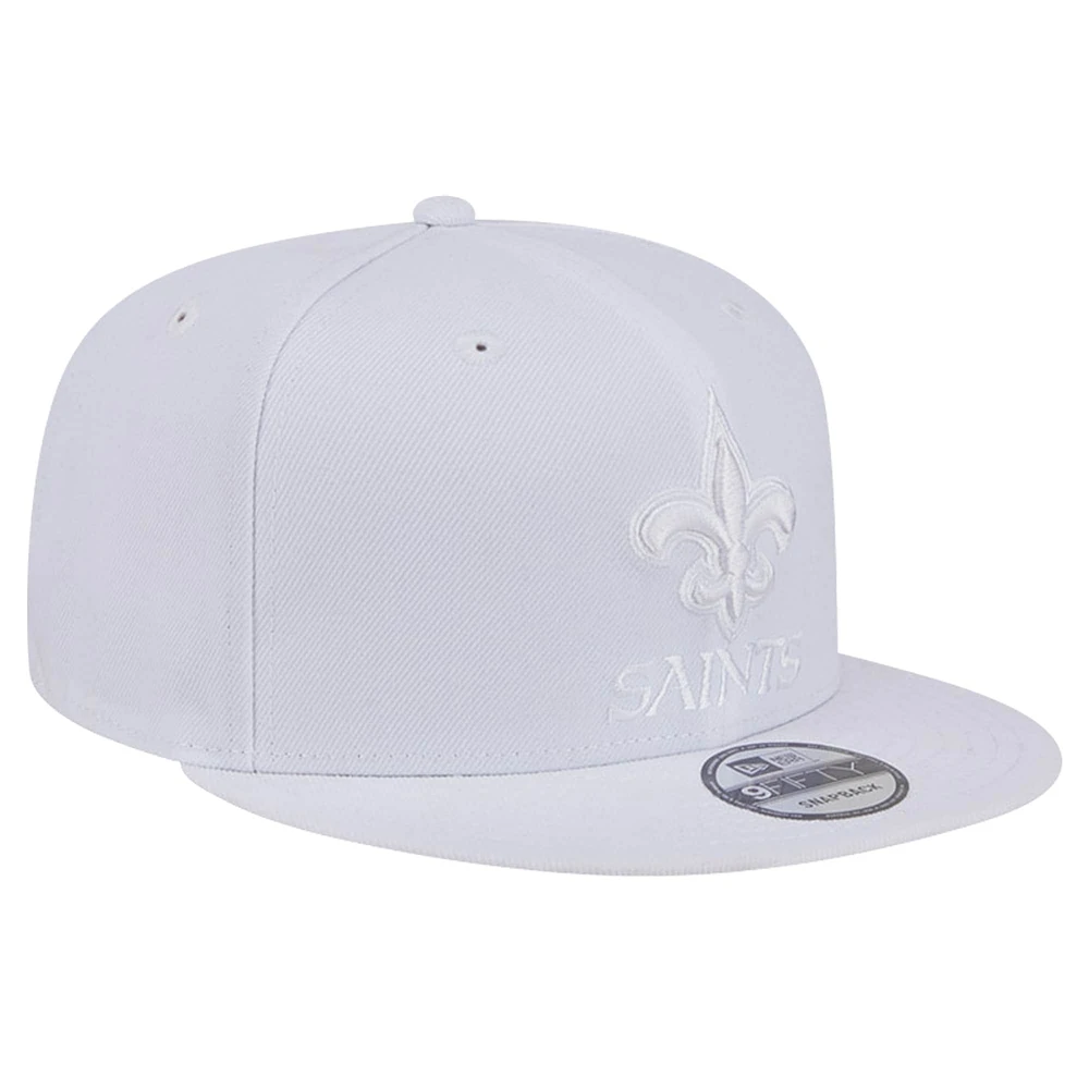 Men's New Era New Orleans Saints Main White on White 9FIFTY Snapback Hat