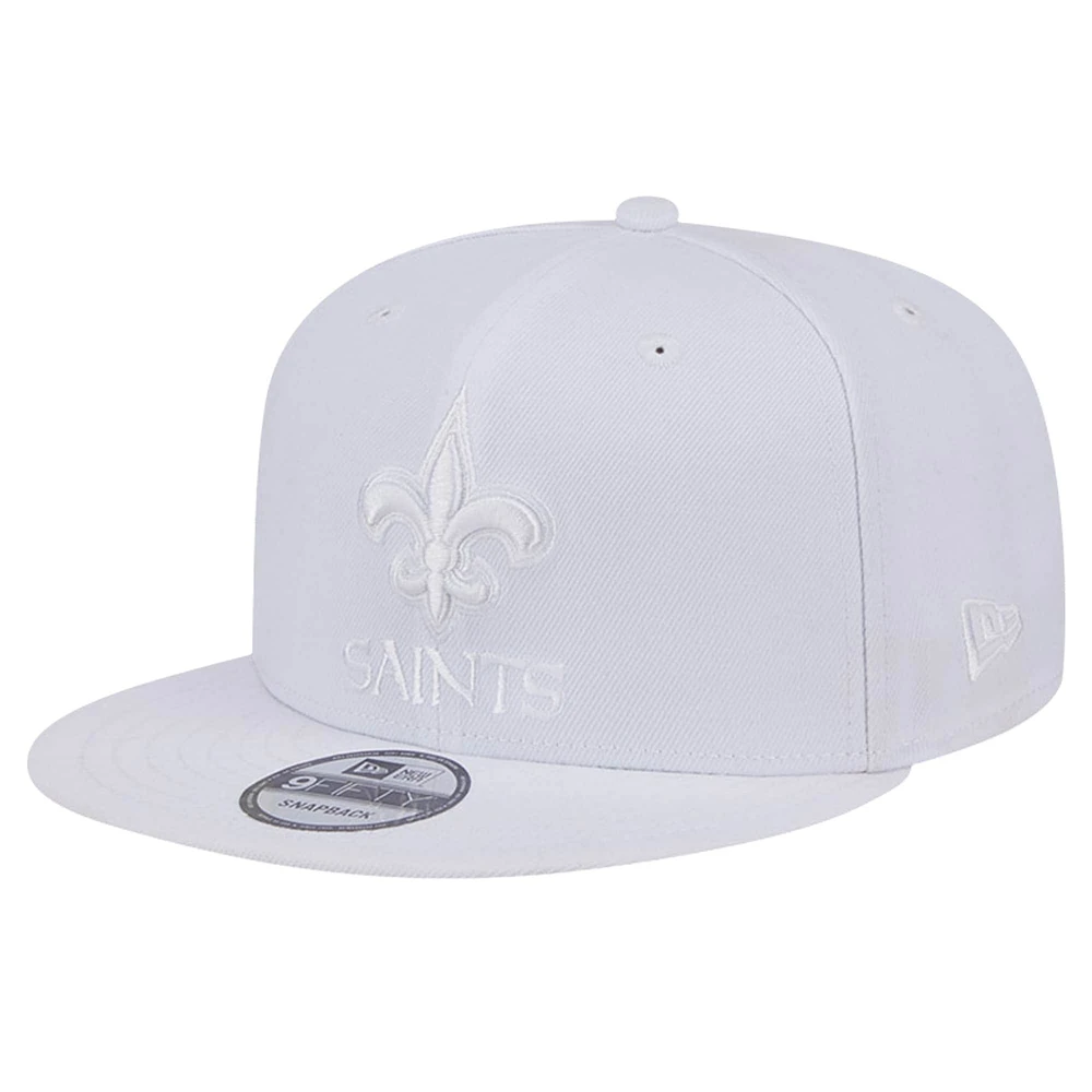 Men's New Era New Orleans Saints Main White on White 9FIFTY Snapback Hat