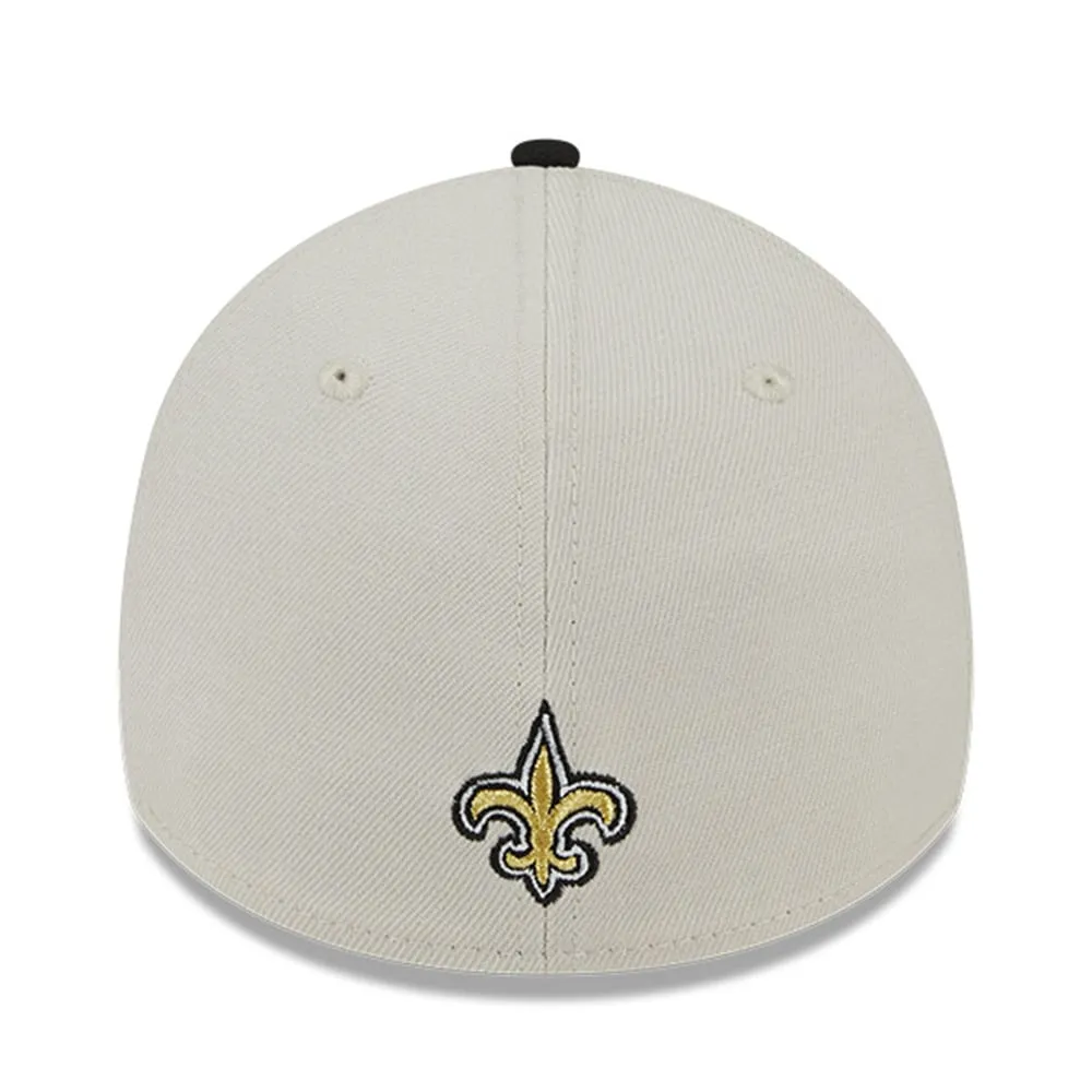 Casquette New Era Stone/Black Orleans Saints 2023 NFL Draft 39THIRTY Flex pour homme