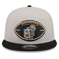 Men's New Era Stone/Black New Orleans Saints 2024 Sideline Historic 9FIFTY Snapback Hat