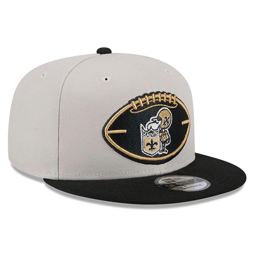 Men's New Era Stone/Black New Orleans Saints 2024 Sideline Historic 9FIFTY Snapback Hat