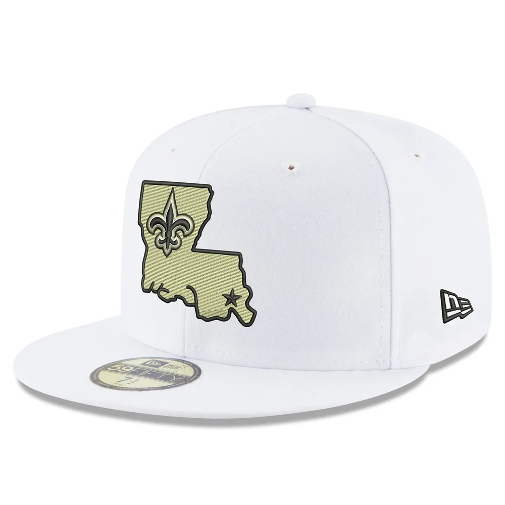 Casquette ajustée 59FIFTY New Orleans Saints Omaha Alternate logo Era pour homme avec blanc