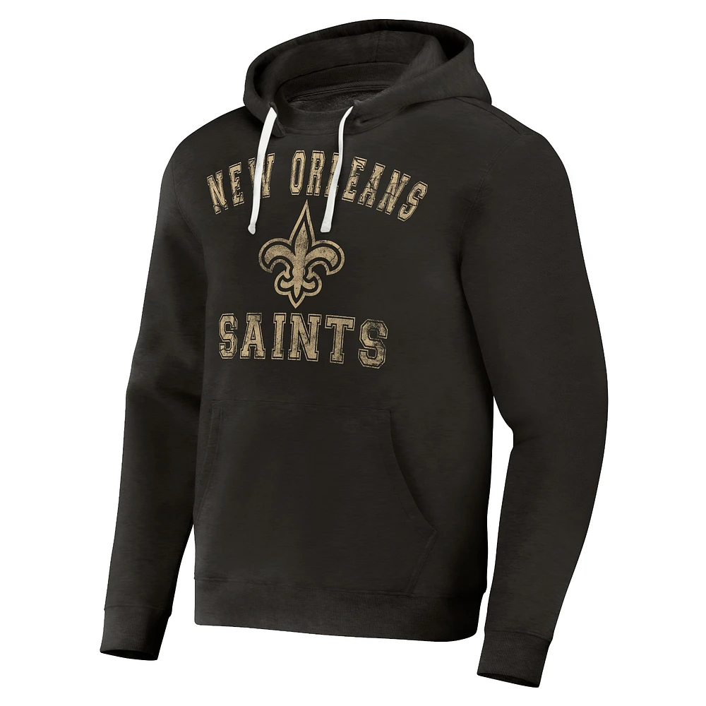 Collection NFL x Darius Rucker pour hommes par Fanatics Sweat à capuche noir des entraîneurs Saints de la Nouvelle-Orléans