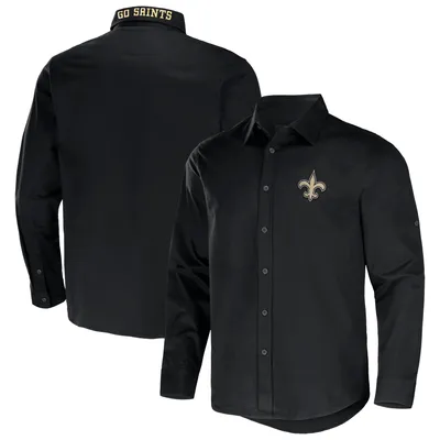 Lids New Orleans Saints FOCO Thematic Button-Up Shirt - Black