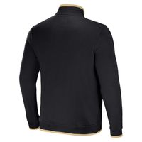 Men's NFL x Darius Rucker Collection by Fanatics Black New Orleans Saints Logo Quarter-Zip Top