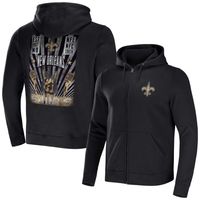 Men's NFL x Darius Rucker Collection by Fanatics Black New Orleans Saints Rocker Full-Zip Hoodie