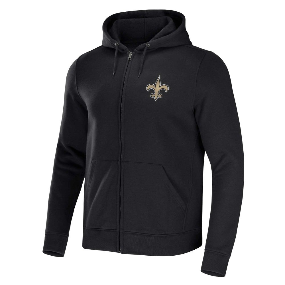 Men's NFL x Darius Rucker Collection by Fanatics Black New Orleans Saints Rocker Full-Zip Hoodie