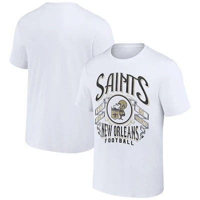 T-shirt de football vintage New Orleans Saints blanc pour homme la collection NFL x Darius Rucker par Fanatics