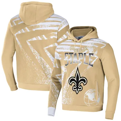 New Orleans Saints NFL x Staple All Over Print Pullover Hoodie - Gold