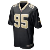 Men's Nike Albert Huggins Black New Orleans Saints Player Game Jersey