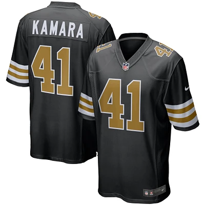 Maillot de match alternatif Nike Alvin Kamara pour hommes, noir, New Orleans Saints