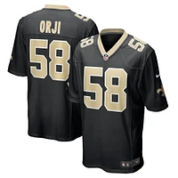 Maillot de match l'équipe Nike Anfernee Orji pour hommes, noir, New Orleans Saints