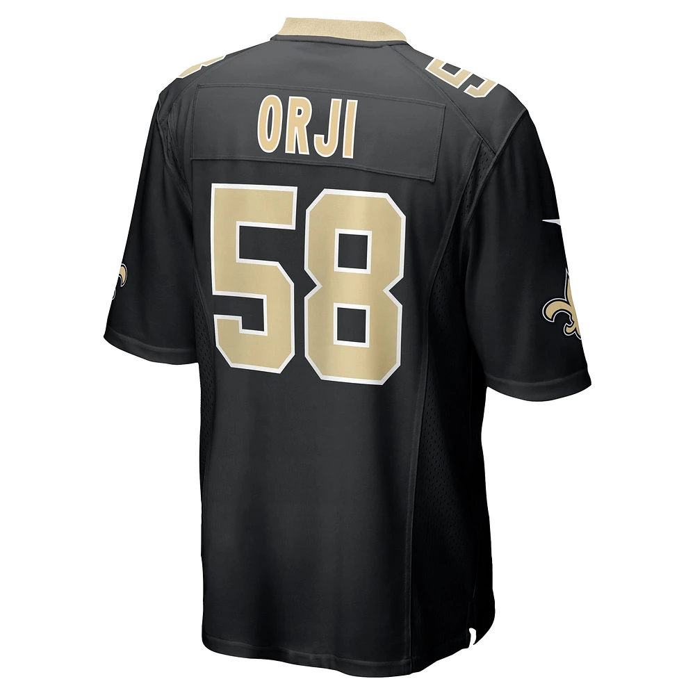 Maillot de match l'équipe Nike Anfernee Orji pour hommes, noir, New Orleans Saints