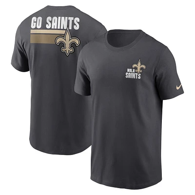 T-shirt essentiel Nike New Orleans Saints Blitz anthracite pour homme