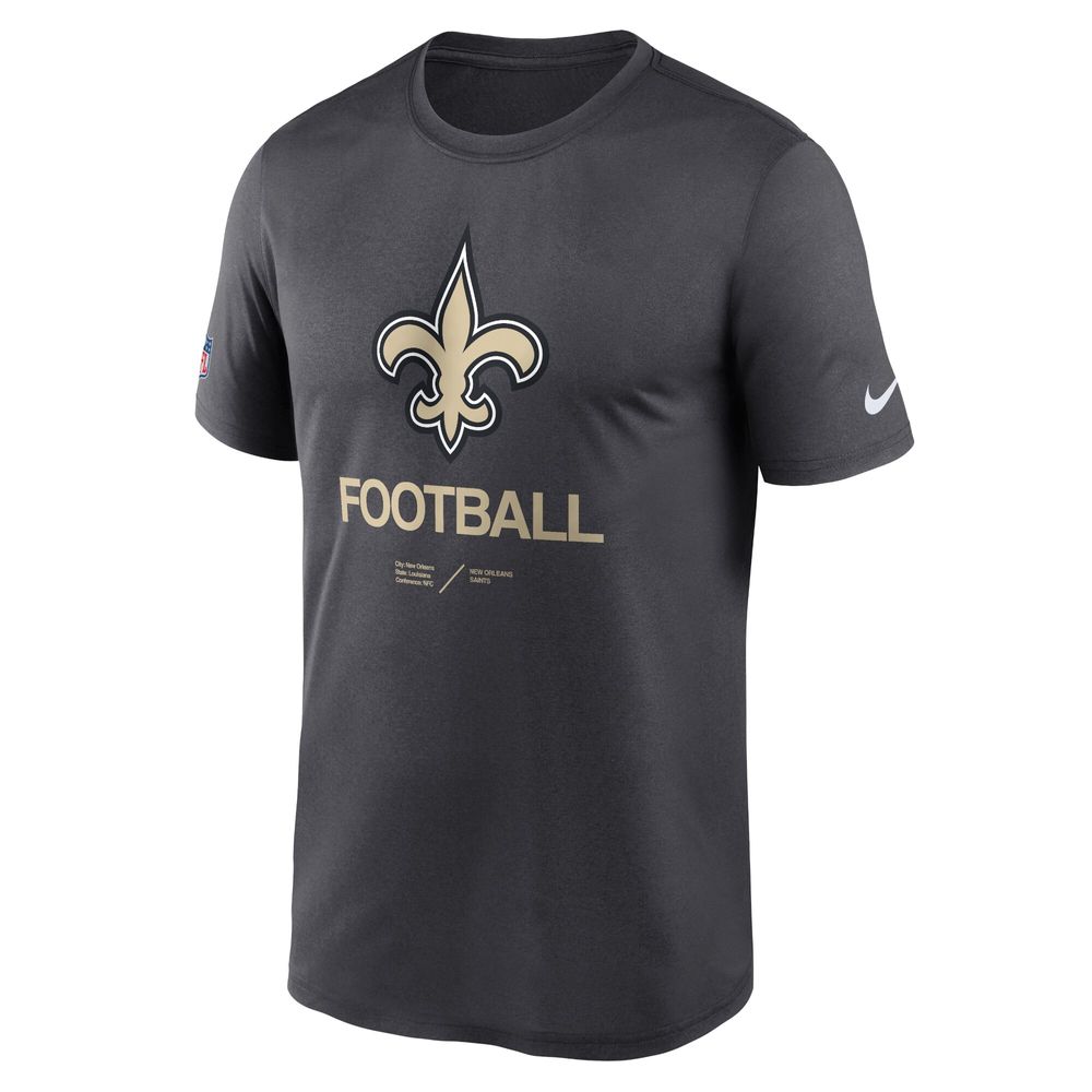 Men's Nike Anthracite New Orleans Saints Sideline Infograph Performance T-Shirt