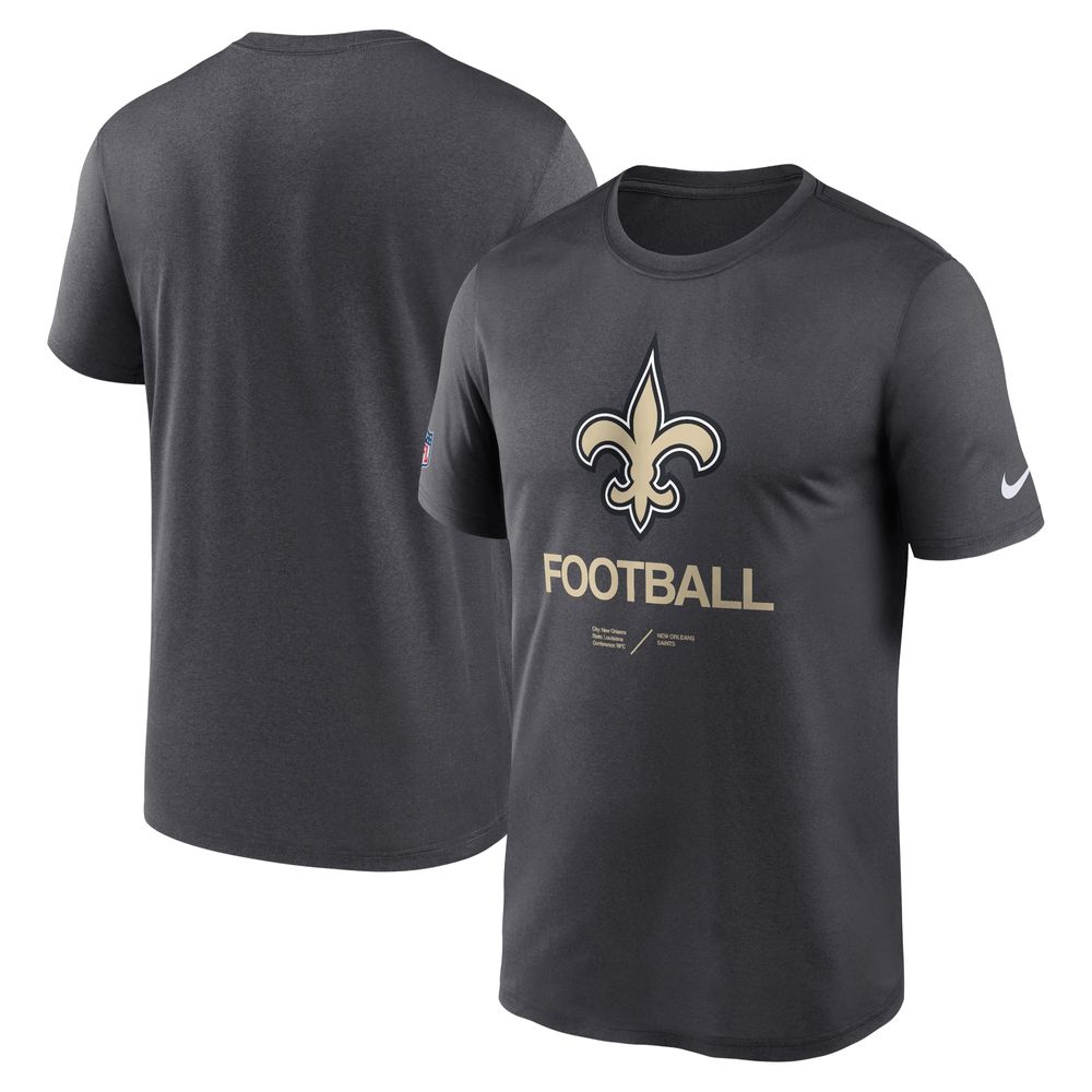 Men's Nike Anthracite New Orleans Saints Sideline Infograph Performance T-Shirt