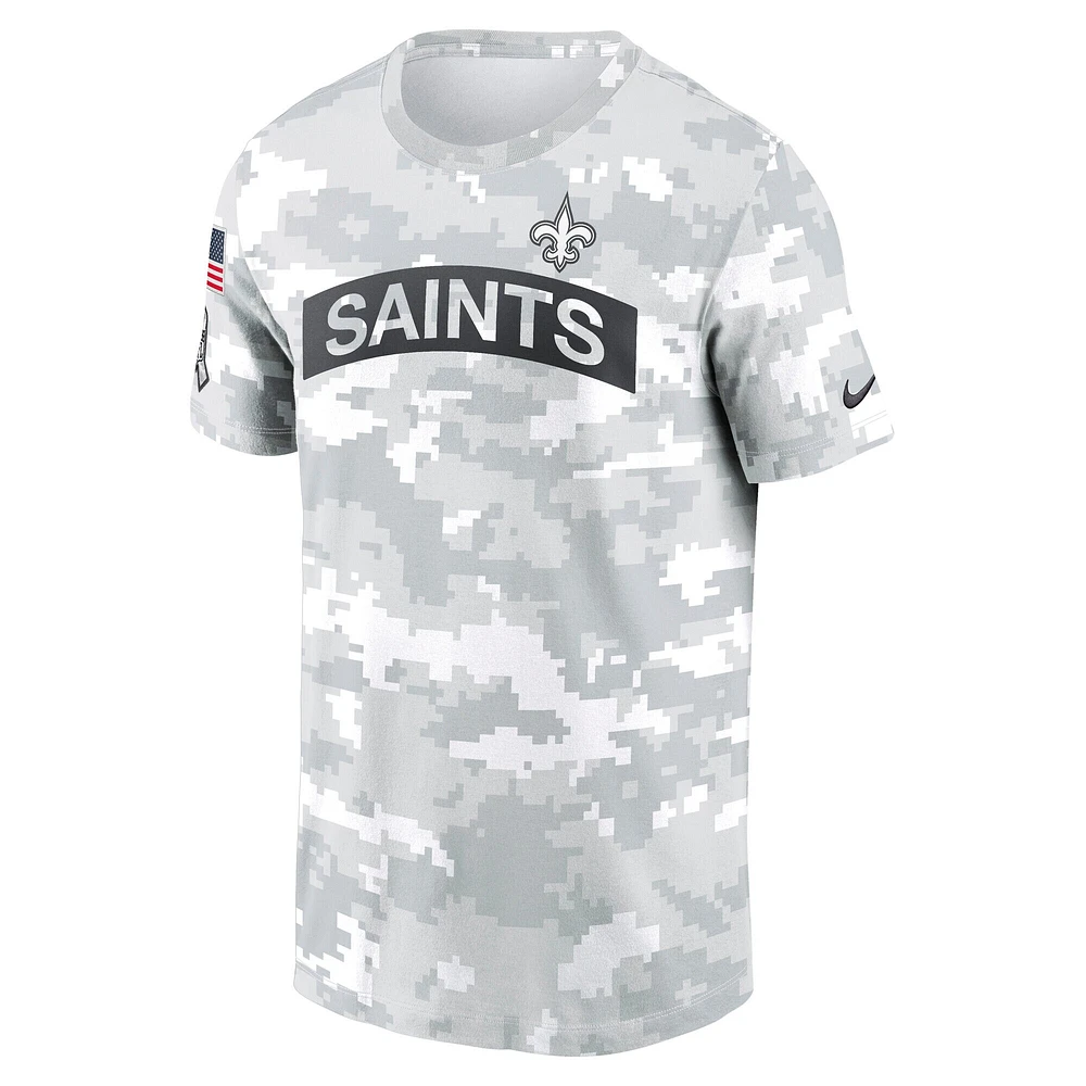 Men's Nike Arctic Camo New Orleans Saints 2024 Salute To Service Performance T-Shirt
