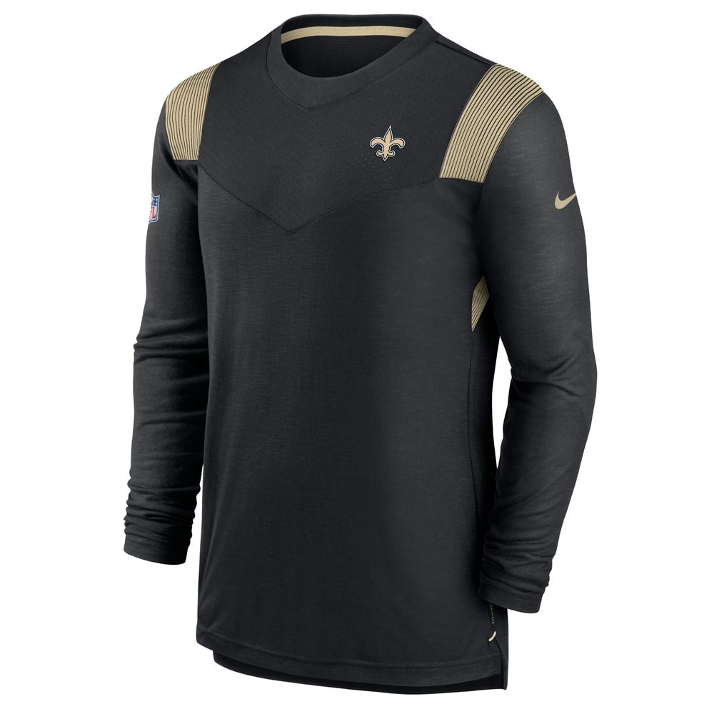 Men's Nike Black/Gold New Orleans Saints Sideline Performance Long Sleeve T-Shirt