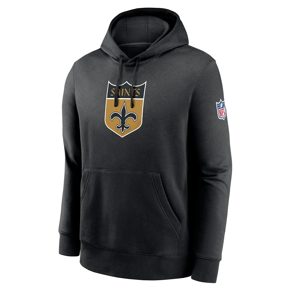 Nike New Orleans Saints 2023 Sideline Club Alternate Tri-Blend Sweat à capuche pour homme - Noir