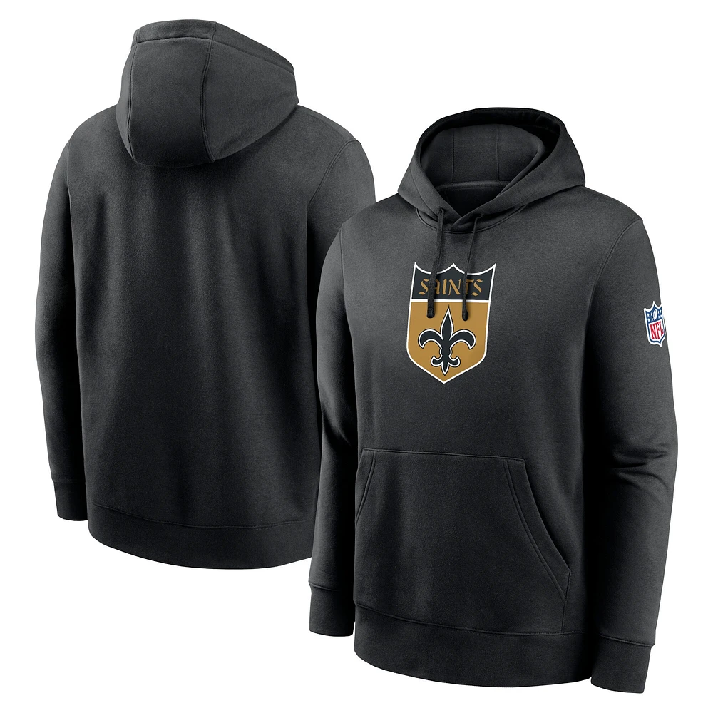 Men's Nike  Black New Orleans Saints 2023 Sideline Club Alternate Tri-Blend Pullover Hoodie