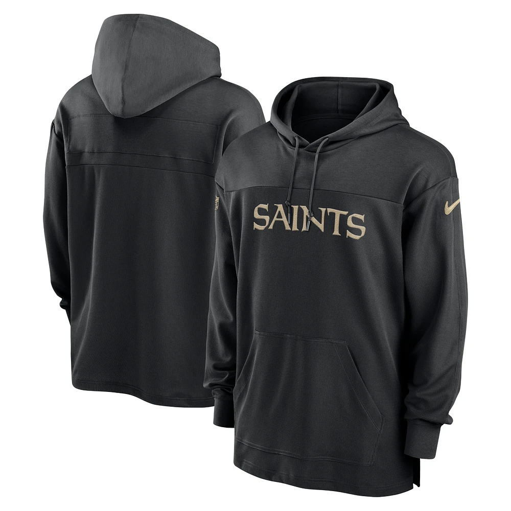 Haut à capuche Nike New Orleans Saints 2023 Sideline Performance pour homme - Noir