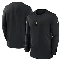 T-shirt à manches longues Nike New Orleans Saints 2023 Sideline Performance pour homme, noir