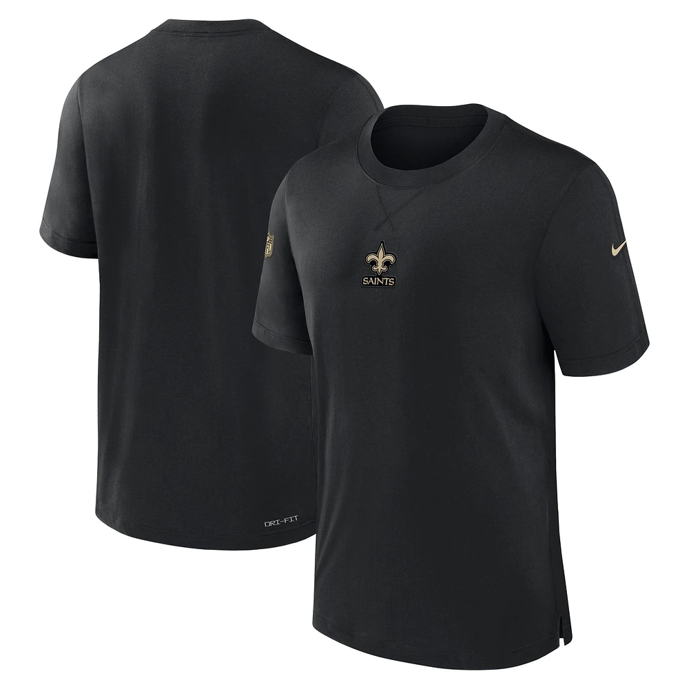 T-shirt Nike noir New Orleans Saints 2023 Sideline Performance pour homme