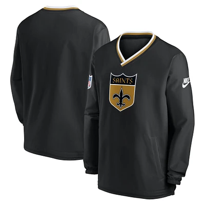 Coupe-vent à col en V Nike New Orleans Saints 2023 pour homme, noir