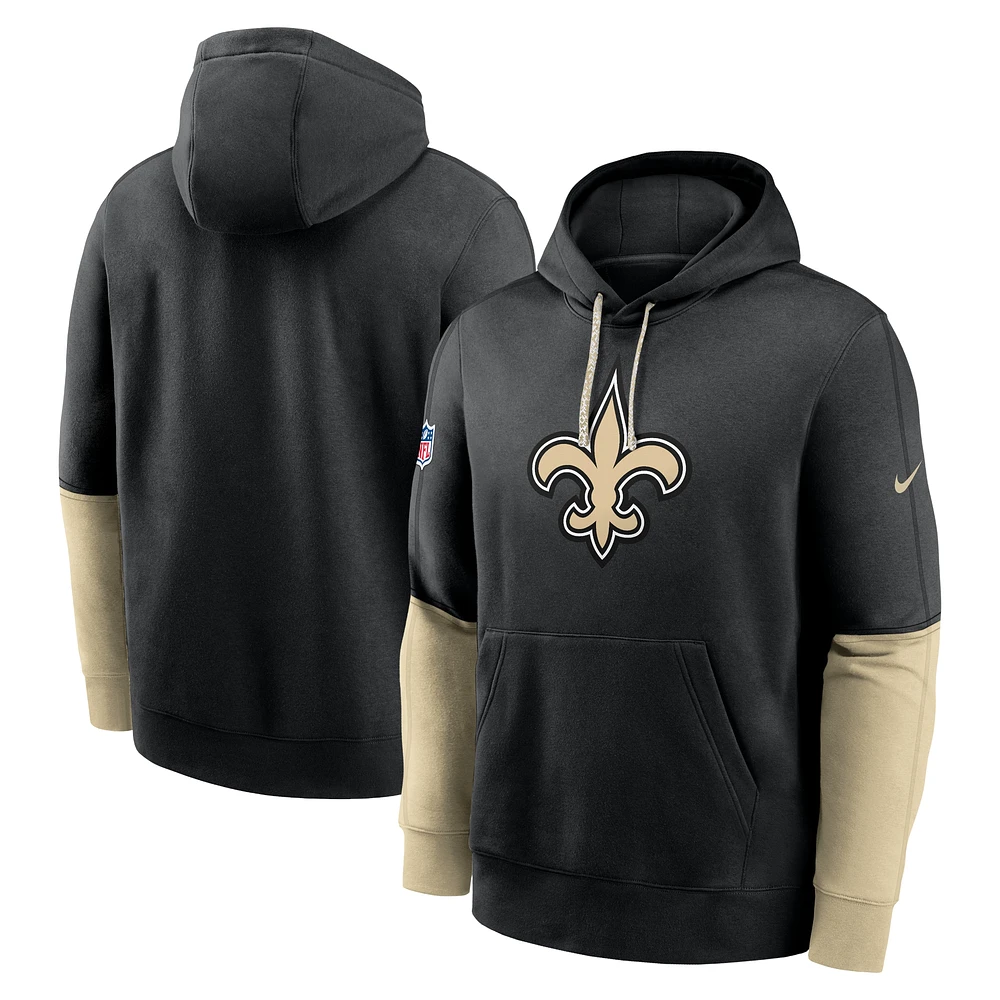 Men's Nike Black New Orleans Saints 2024 Sideline Club Pullover Hoodie