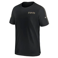 T-shirt Nike noir New Orleans Saints 2024 Sideline Coach UV Performance pour homme