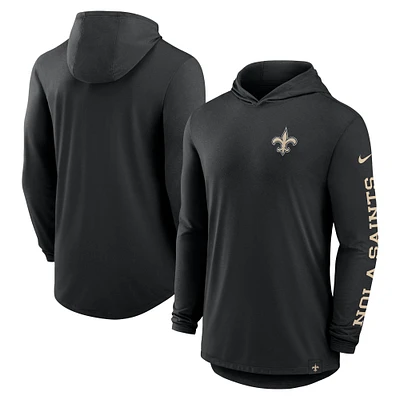 Sweat à capuche Nike noir New Orleans Saints Blitz pour homme