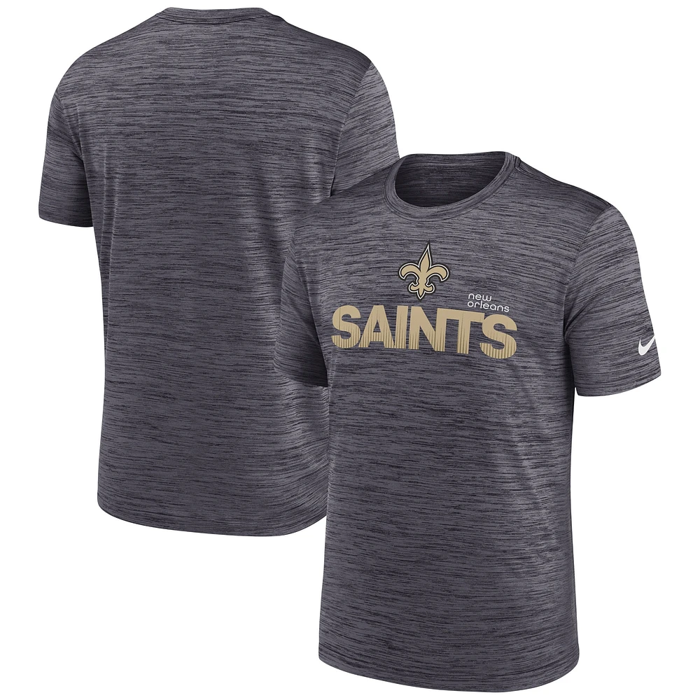 T-shirt Nike noir New Orleans Saints Blitz Velocity Modern Performance pour homme