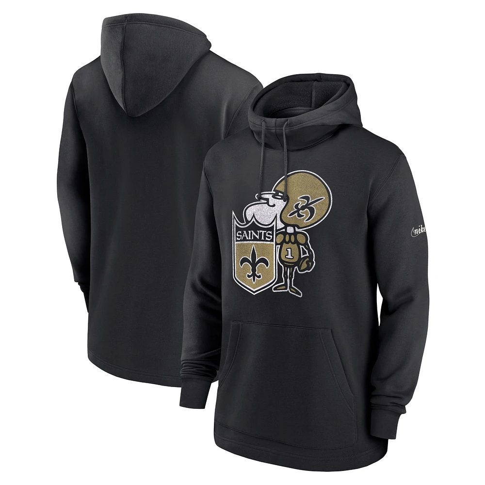 Sweat à capuche Nike New Orleans Saints Classic pour homme noir