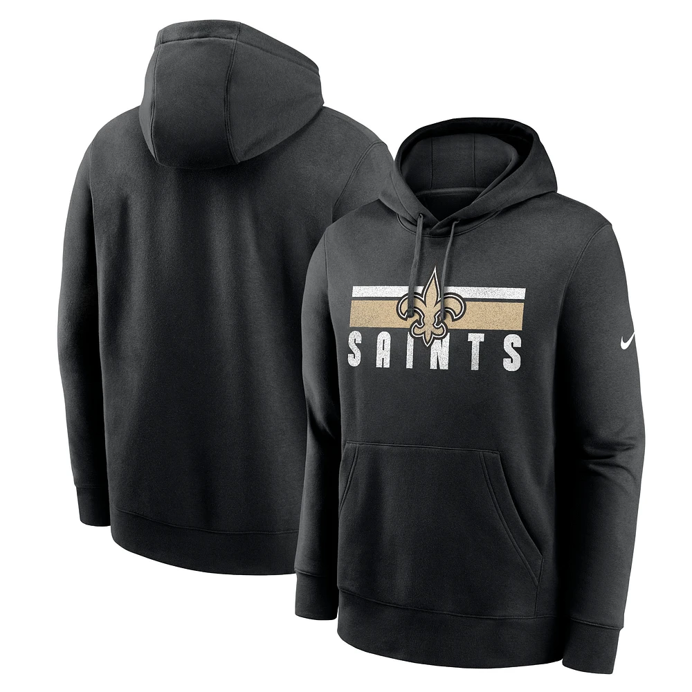 Sweat à capuche Nike New Orleans Saints Club Fleece noir pour homme