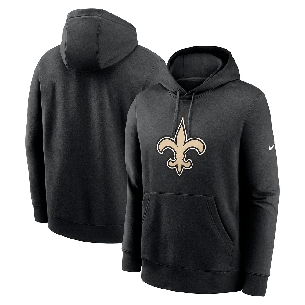 Men's Nike Black New Orleans Saints Club Logo Pullover Hoodie