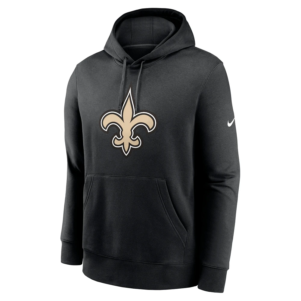 Men's Nike Black New Orleans Saints Club Logo Pullover Hoodie