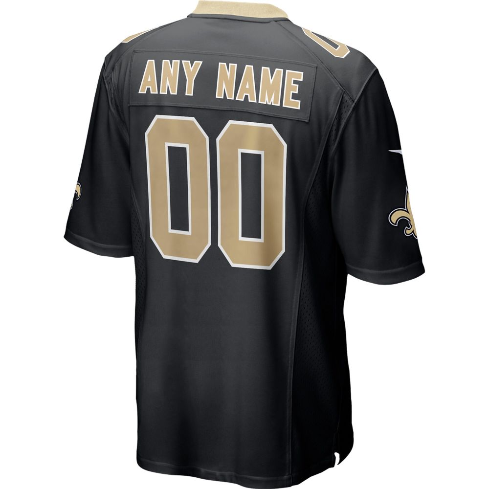 Men's Nike Black New Orleans Saints Custom Team Color - Game Jersey