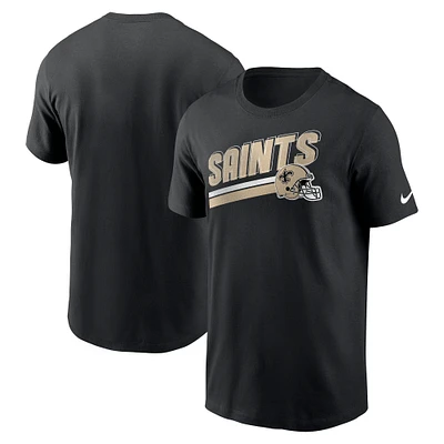 T-shirt Nike New Orleans Saints Essential Blitz Lockup pour homme noir