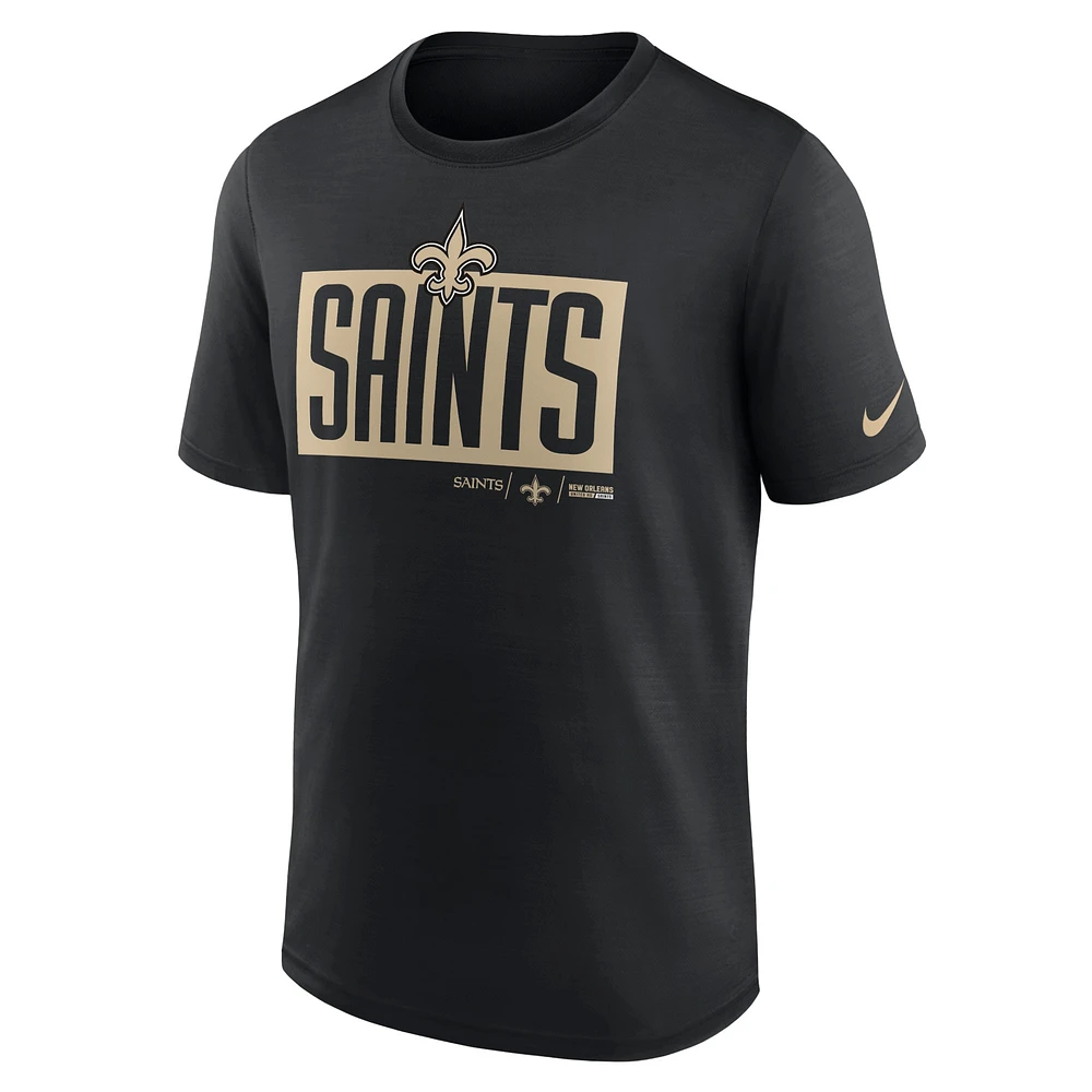 T-shirt Nike New Orleans Saints Exceed Performance noir pour homme