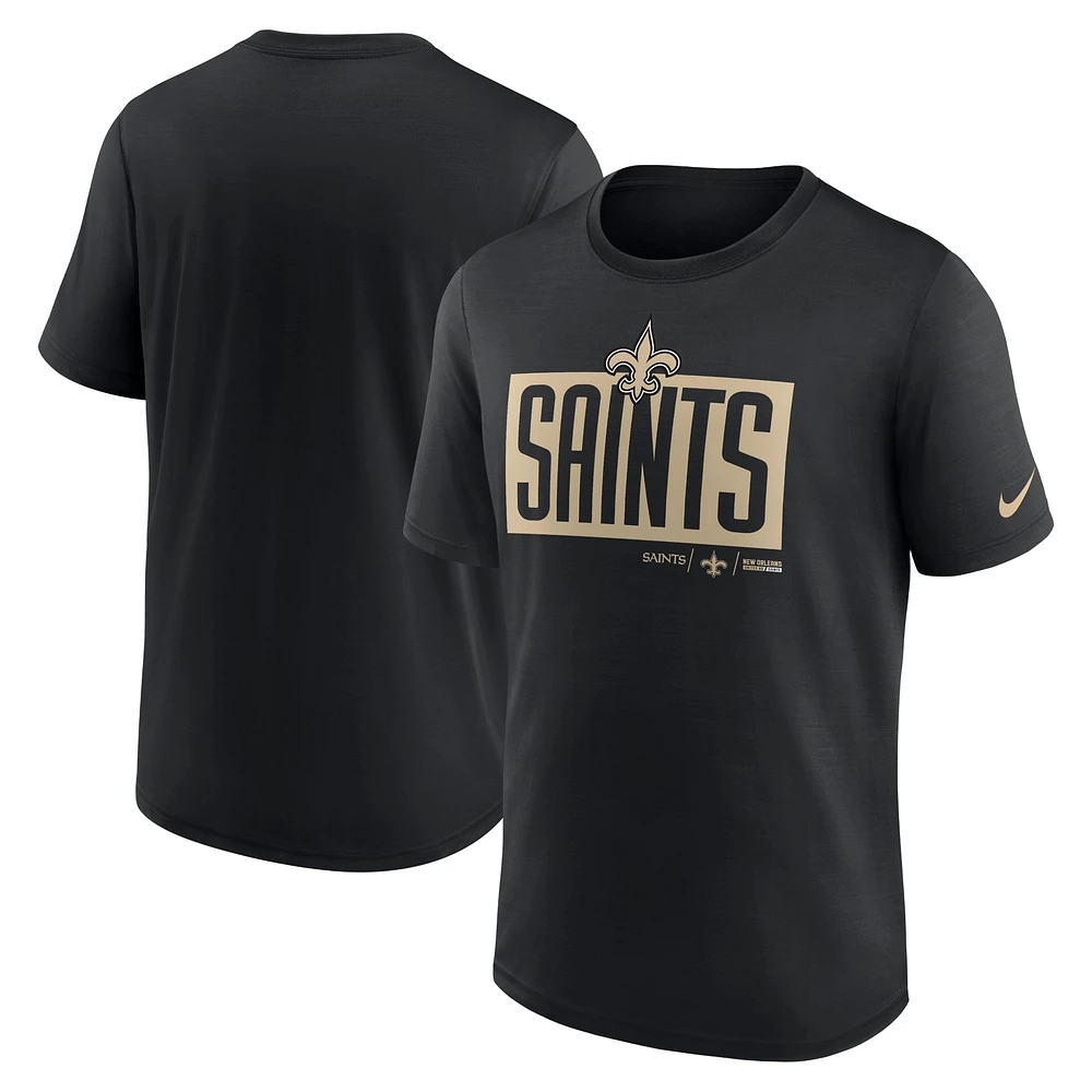 T-shirt Nike New Orleans Saints Exceed Performance noir pour homme