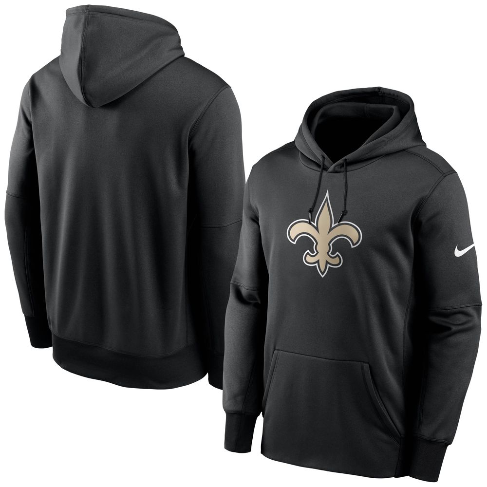 Men's Nike Black New Orleans Saints Fan Gear Primary Logo Performance - Pullover Hoodie